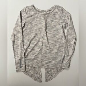 Zyia Active Ash Split Back Space Dye Gray Thumbholes Gym Long Sleeve Women Small